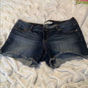 Torrid Frayed Dark Denim Shorts